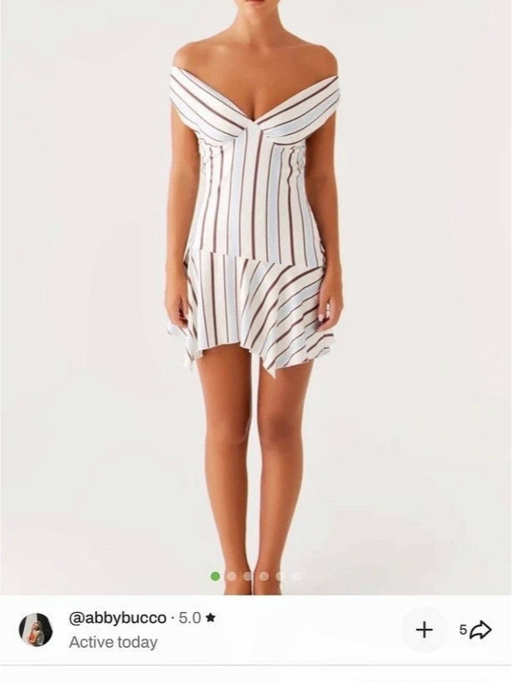 Peppermayo Stripe Mini Dress White & Red